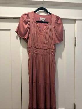Anthropologie Women’s Satin Dusty Rose Maxi Dress